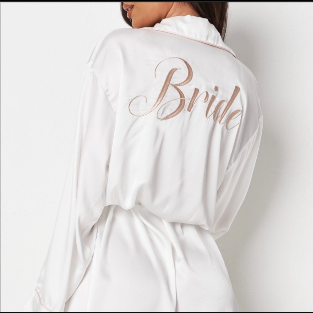 Satin bride robe from Missguided